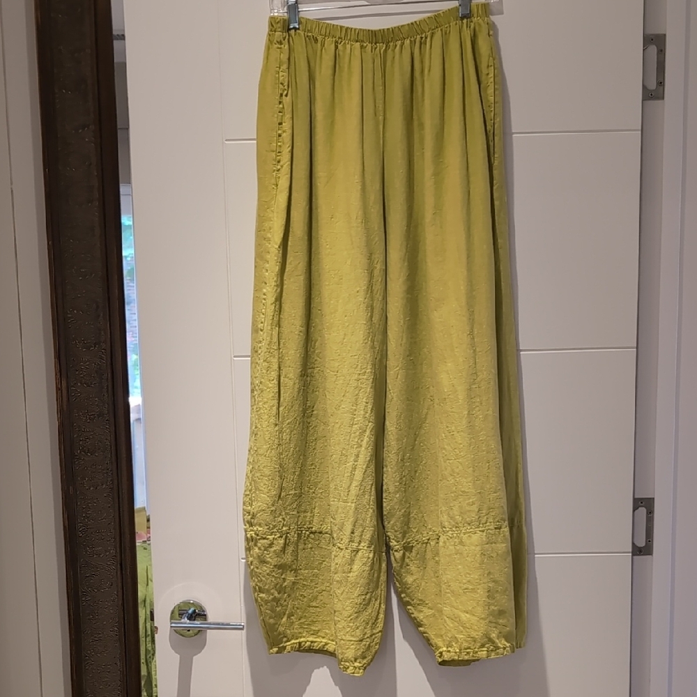 XL bryn Walker Green Oliver Light Linen Pants